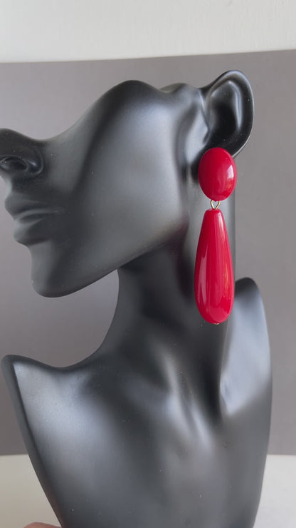 Red Teardrop Earrings