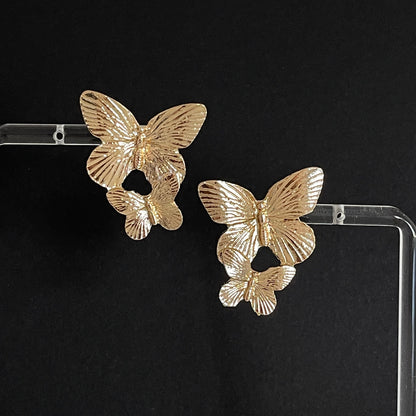 stacked butterfly earrings