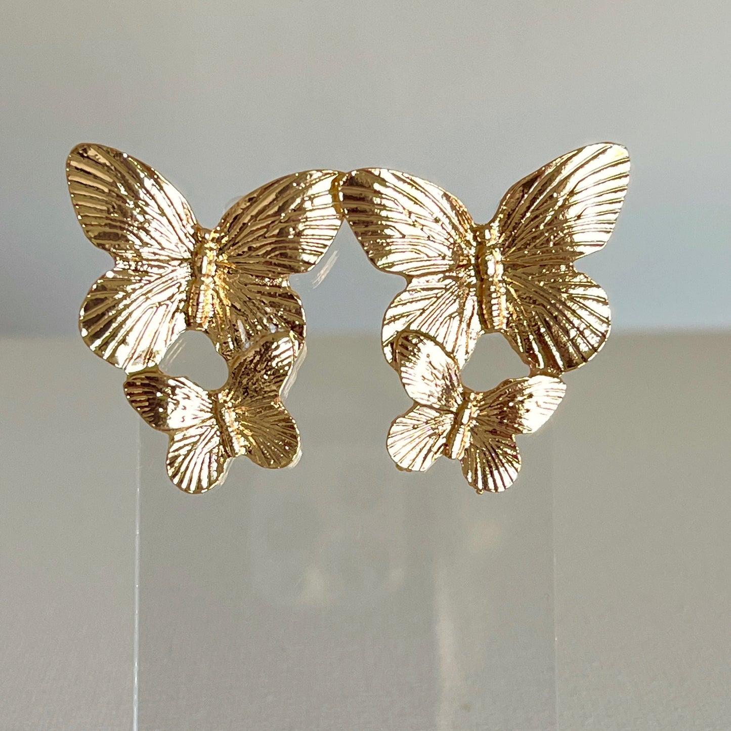 gold butterfly studs
