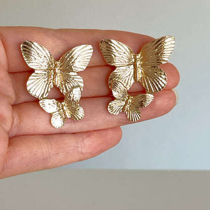 golden butterfly earrings