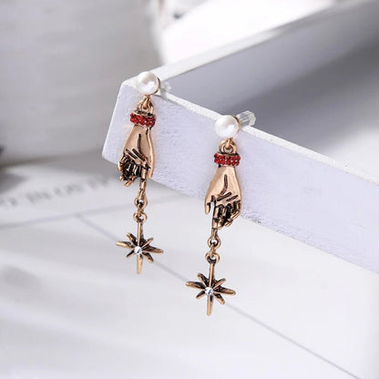 Vintage Gold Hand Earrings