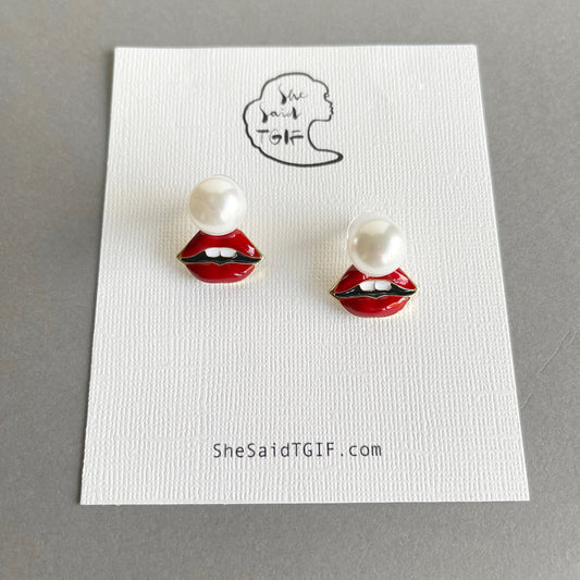 Red Lips Earrings