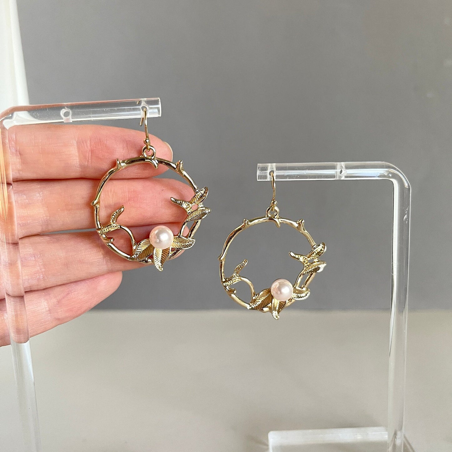 Gold Floral Earrings